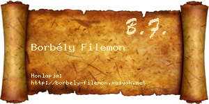 Borbély Filemon névjegykártya